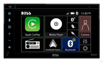 6.75" Boss Audio Multimedia Touchscreen Player with Apple CarPlay and Android Auto - BV800ACP