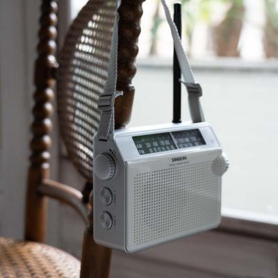 Sangean AM / FM Retro Strap Analog Radio - 14‐PRD6WH