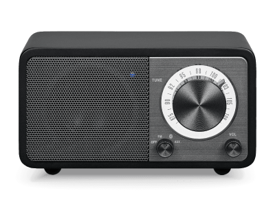 Sangean FM / Bluetooth / AUX Wooden Cabinet Radio in Matte Black - 14-WR7DK