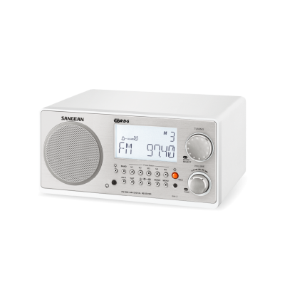Sangean AM / FM-RBDS Wooden Cabinet Digital Tuning Radio in Gloss White - 14-WR2WH