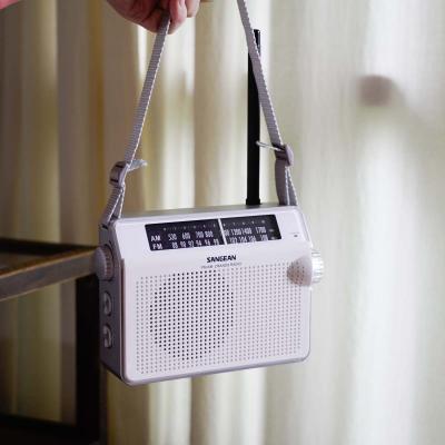 Sangean AM / FM Retro Strap Analog Radio - 14PRD6WH