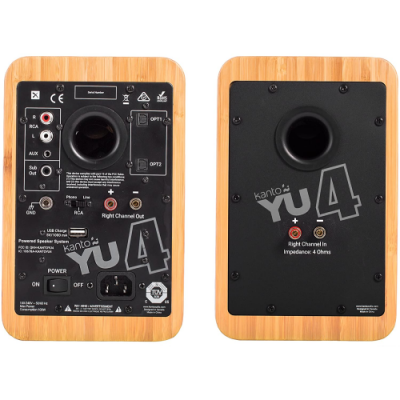 Kanto 2-Way Powered Bookshelf Speakers - YU4BAMBOO
