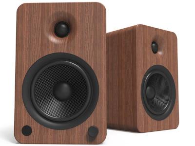 Kanto 2 Way Powered Bookshelf Speaker with Bluetooth and Phono Preamp - YU6-WALNUT