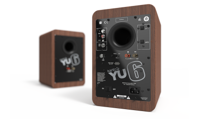 Kanto 2 Way Powered Bookshelf Speaker with Bluetooth and Phono Preamp - YU6-WALNUT