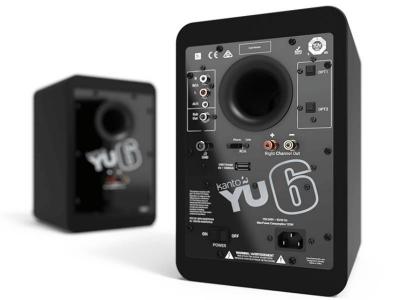 Kanto 2 Way Powered Bookshelf Speaker with Bluetooth and Phono Preamp - YU6-BLK